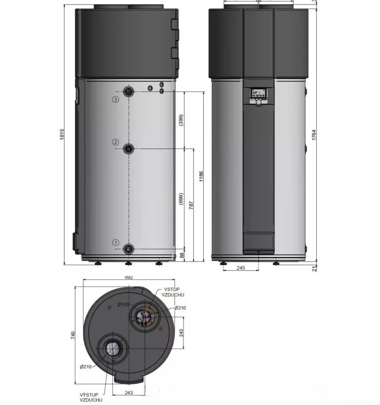 Бойлер непрямого нагріву Drazice AQUA HP 250/2kW EVO2 Фото - 2