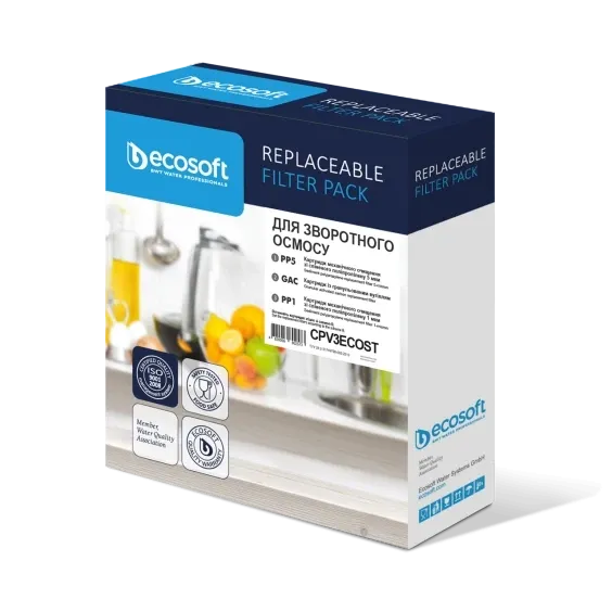 Комплект картриджів Ecosoft 1-2-3 для фільтра зворотного осмосу (CPV3ECOSTD) Фото - 1