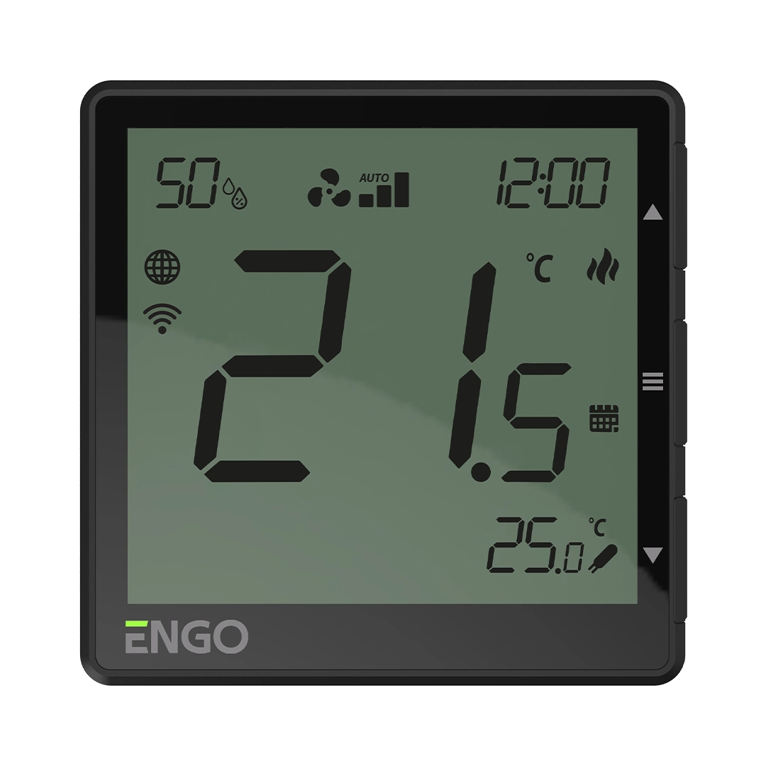 Термостат фанкойла ENGO, WIFI, 230V, черный (EFAN-230B)