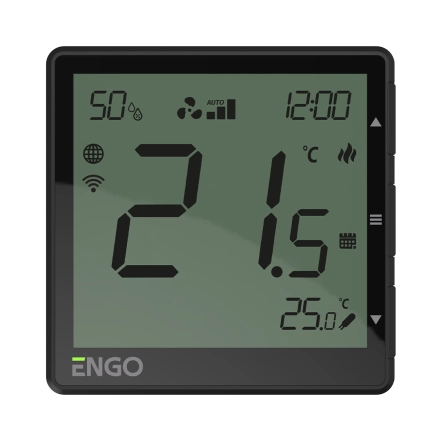 Термостат фанкойла ENGO, WIFI, 24V, черный (EFAN-24B)