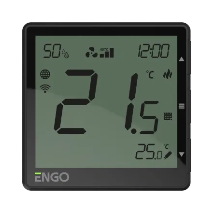 Термостат фанкойла ENGO, WIFI, 24V, черный (EFAN-24B)