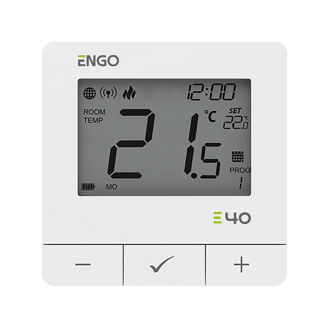 Програмований інтернет терморегулятор ENGO ZigBee/868 МГц, жив. батарейки 2хАА, білий (E40-BATW)