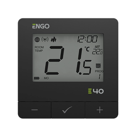 Программируемый интернет терморегулятор ENGO ZigBee/868 МГц, 230 В, черный (E40-230B)