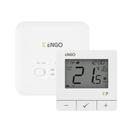 Терморегулятор ENGO E7-RFW бездротовий білий