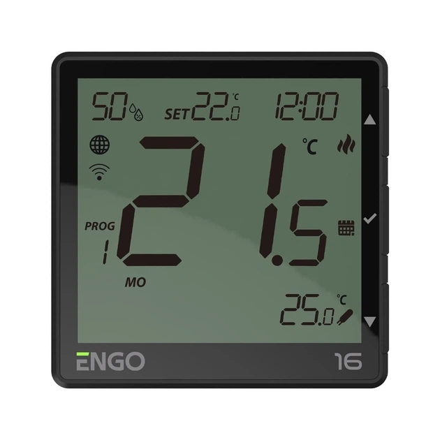 Умный терморегулятор ENGO EONE-16B с Wi-Fi и реле 16 А, 230 В (черный)