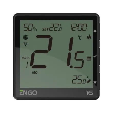 Умный терморегулятор ENGO EONE-16B с Wi-Fi и реле 16 А, 230 В (черный)