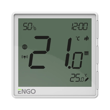 Інтернет-термостат прихованого монтажу ENGO ZigBee 3.0, жив. 230В, білий (EONE-230W)