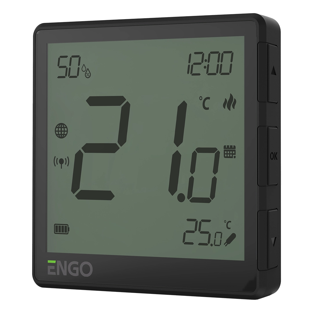 Интернет-термостат скрытого монтажа ENGO ZigBee 3.0, жил. 230В, черный (EONE-230B)
