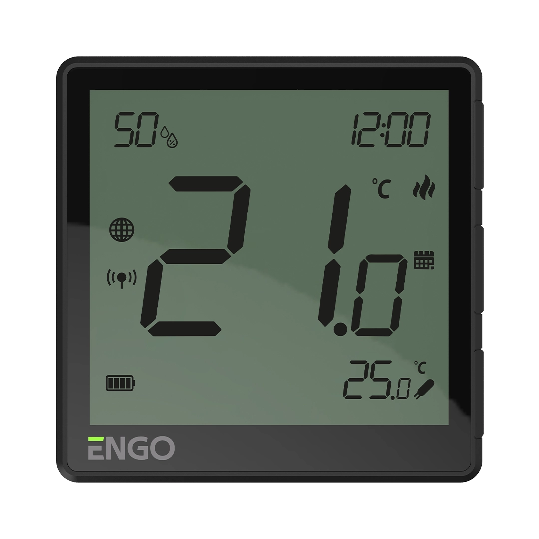 Накладной Интернет-термостат ENGO ZigBee 3.0, жив. Li-ion 3,7V, черный (EONE-BATB)