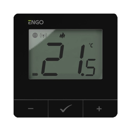 Інтернет терморегулятор ENGO ZigBee/868 МГц, жив. батарейки 2хАА, чорний (E25-BATB)