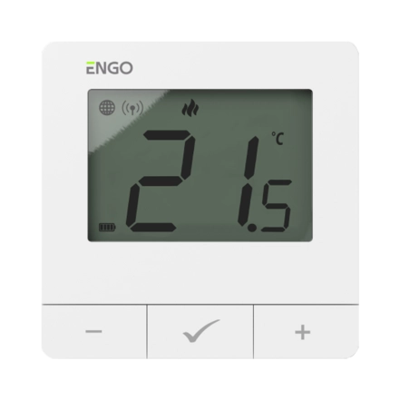 Інтернет терморегулятор ENGO ZigBee/868 МГц, жив. батарейки 2хАА, білий (E25-BATW)