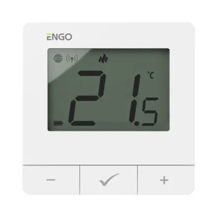 Интернет терморегулятор ENGO ZigBee/868 МГц, жив. батарейки 2хАА, белый (E25-BATW)