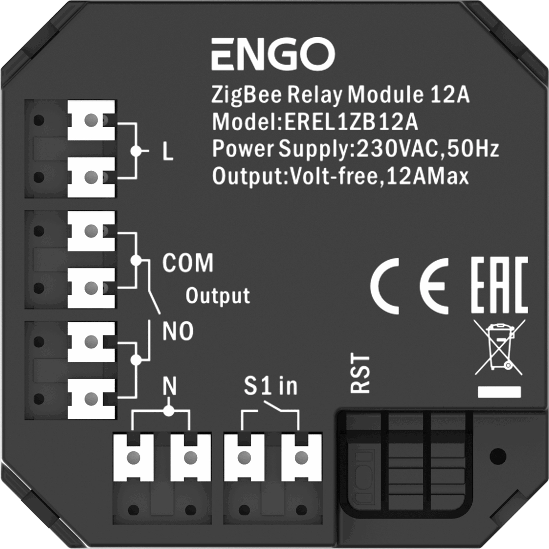 Релейний модуль Engo EREL-12ZB ZigBee 3.0, 12А 