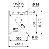Мийка кухонна Franke Maris MRG 610-37 TL врізний монтаж, онікс (114.0668.861) Фото - 1
