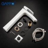 Змішувач для умивальника GAPPO G1007-18, білий/хром Фото - 4
