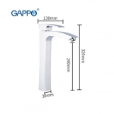 Змішувач для умивальника GAPPO G1007-18, білий/хром Фото - 5