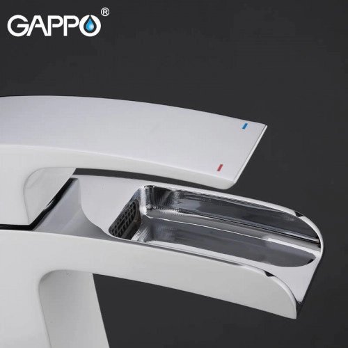 Смеситель для умывальника GAPPO G1007-30, белый/хром Фото - 3