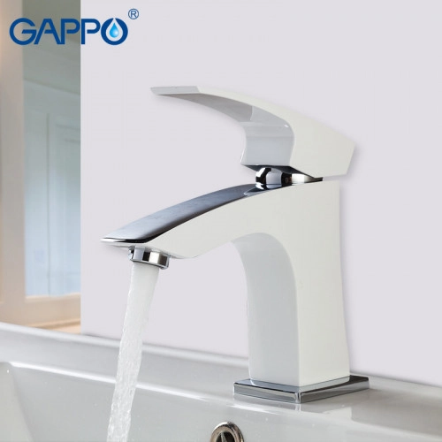 Змішувач для умивальника GAPPO G1007-7, білий/хром Фото - 2