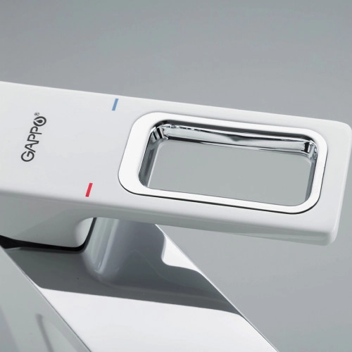 Смеситель для умывальника GAPPO G1017-2, белый/хром Фото - 2