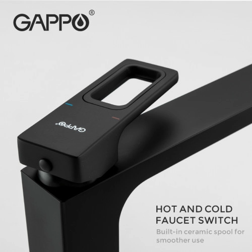 Смеситель для умывальника GAPPO G1017-62, черный Фото - 2