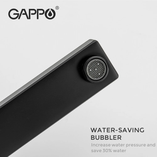 Смеситель для умывальника GAPPO G1017-62, черный Фото - 3