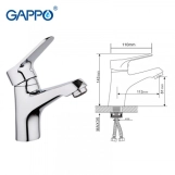 Змішувач для умивальника GAPPO G1036, хром Фото - 2