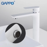 Змішувач для умивальника GAPPO G1048-2, білий/хром Фото - 2