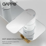 Змішувач для умивальника GAPPO G1048-22, білий/хром Фото - 2