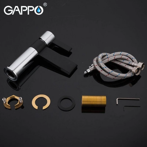 Змішувач для умивальника GAPPO G1081, чорний/хром Фото - 3