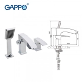Змішувач для ванни на борт GAPPO G1107, хром Фото - 1
