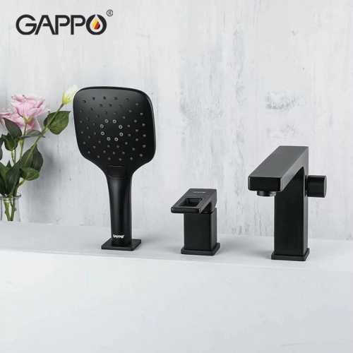 Смеситель для ванны на борт GAPPO G1117-6, черный Фото - 1