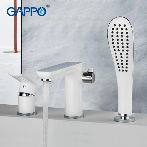 Смеситель для ванны на борт GAPPO G1148, белый/хром Фото - 3