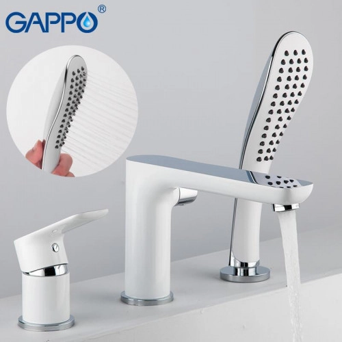 Смеситель для ванны на борт GAPPO G1148, белый/хром Фото - 4