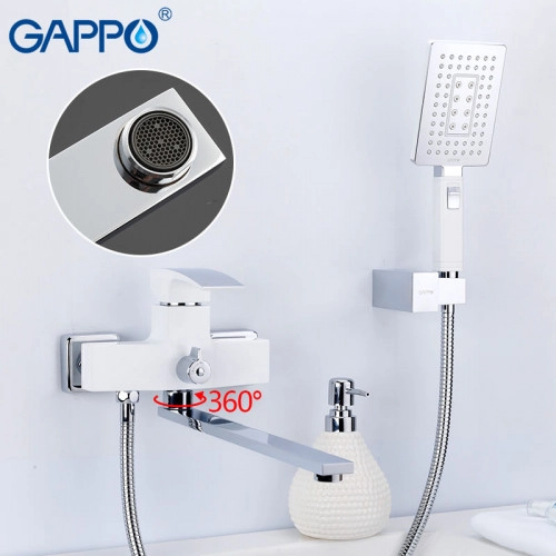 Смеситель для ванны GAPPO G2207-7, белый/хром Фото - 1