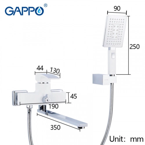 Смеситель для ванны GAPPO G2207-7, белый/хром Фото - 2