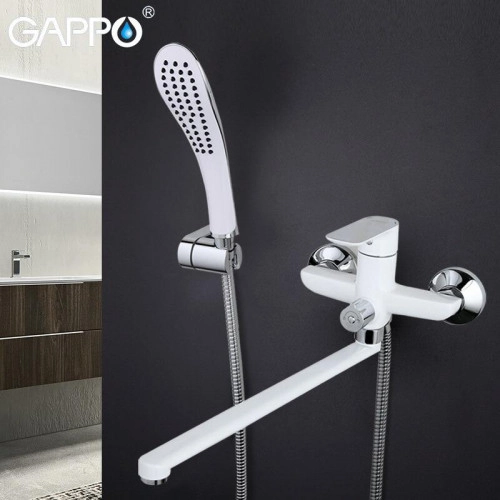 Змішувач для ванни GAPPO G2248, білий/хром Фото - 2