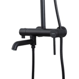 Душевая система GAPPO G2406-6 с верхним душем и изливом, черная Фото - 4