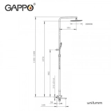 Душова система GAPPO G2417-9, вилив - перемикач на лійку, збройова сталь Фото - 7