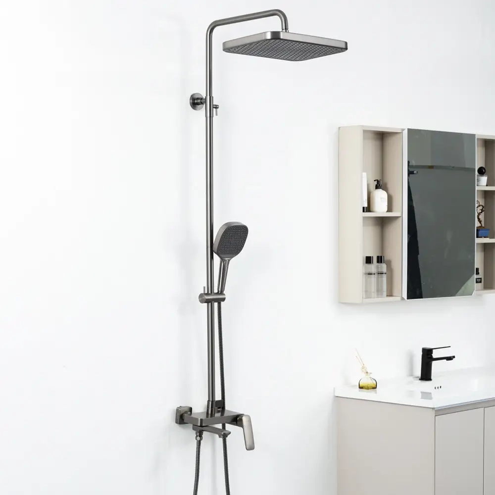 Душевая система GAPPO G2428-9 с верхним душем и изливом, графит Фото - 1