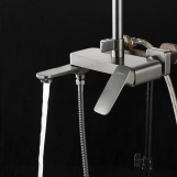 Душевая система GAPPO G2428-9 с верхним душем и изливом, графит Фото - 6