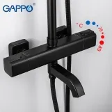 Душевая система с термостатом GAPPO G24791-6, 3-функциональная лейка, черный Фото - 2