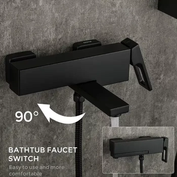 Смеситель для ванны GAPPO G3217-6, черный Фото - 2