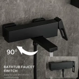 Смеситель для ванны GAPPO G3217-6, черный Фото - 2