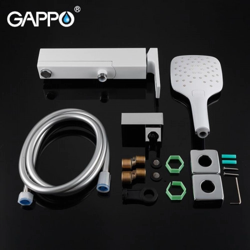 Змішувач для ванни GAPPO G3217-8, білий/хром Фото - 5