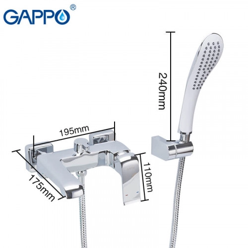 Змішувач для ванни GAPPO G3250-8, хром Фото - 2