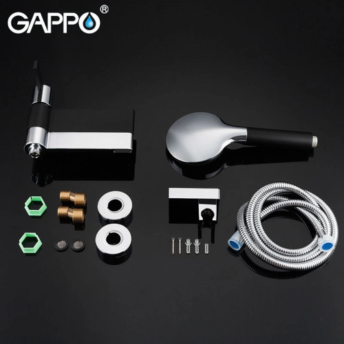 Змішувач для ванни GAPPO G3281, чорний хром Фото - 2