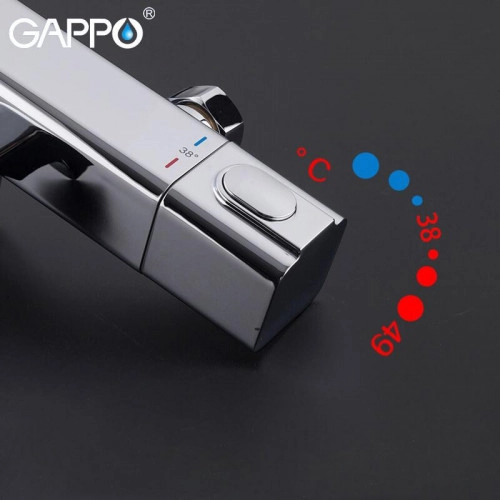 Змішувач для ванни GAPPO G3291 термостат, хром Фото - 2