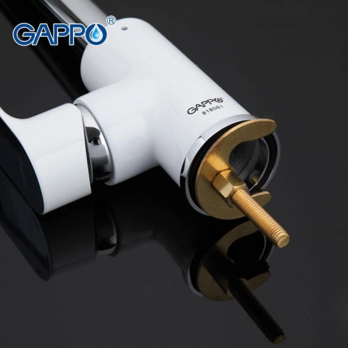 Смеситель для кухни GAPPO G4048 с выс. изливом, белый/хром Фото - 3