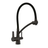 Смеситель для кухни на две воды GAPPO G4398-16 с гибким изливом, черный