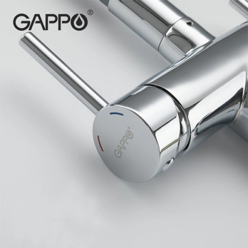 Смеситель для кухни на две воды GAPPO G4398-30 с гибким изливом, серый/хром Фото - 3